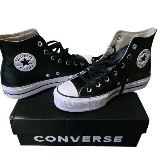 Converse Chuck Taylor All Star Lift Platform High Top Sneakers Black Worn Once - Picture 1 of 10